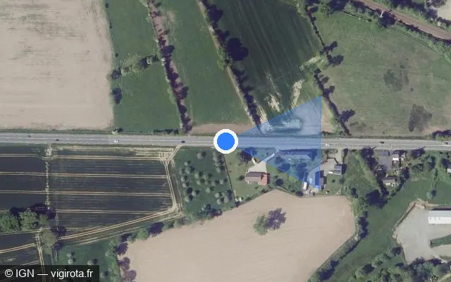Vue satellite de l'emplacement du radar tourelle à Saint-Planchers