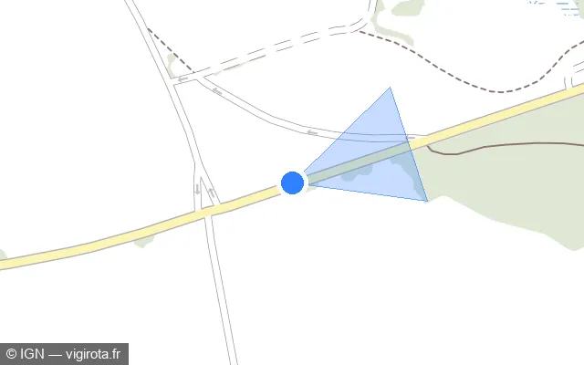 Vue plan de l'emplacement du radar tourelle à Aubigny