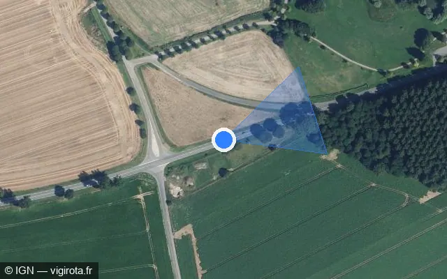 Vue satellite de l'emplacement du radar tourelle à Aubigny