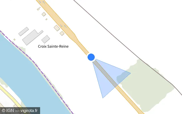 Vue plan de l'emplacement du radar tourelle à Pont-sur-Yonne