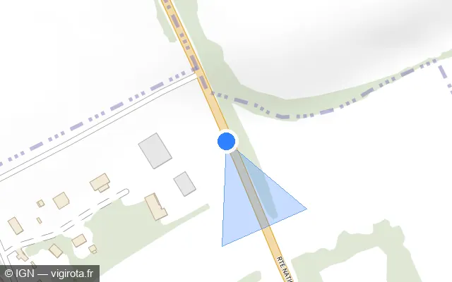 Vue plan de l'emplacement du radar tourelle à Maillot