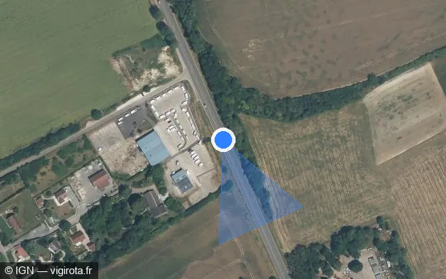 Vue satellite de l'emplacement du radar tourelle à Maillot