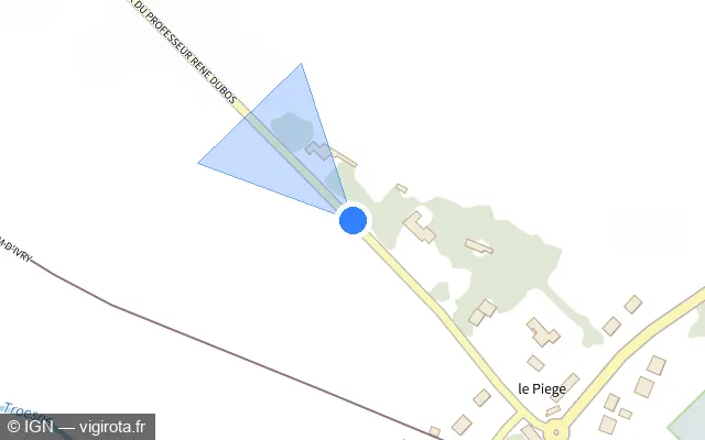 Vue plan de l'emplacement du radar tourelle à Hénonville
