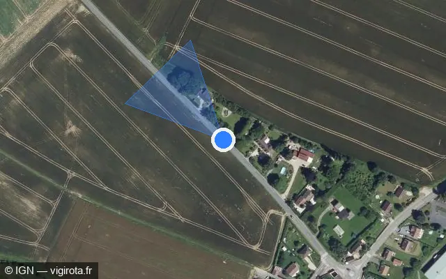 Vue satellite de l'emplacement du radar tourelle à Hénonville