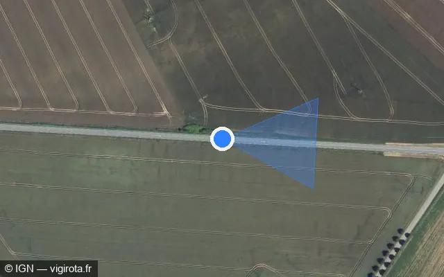 Vue satellite de l'emplacement du radar tourelle à Lataule