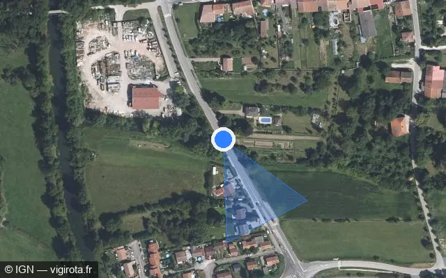 Vue satellite de l'emplacement du radar tourelle à Génicourt-sur-Meuse