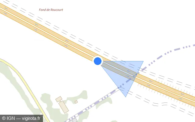 Vue plan de l'emplacement du radar tourelle à Gœulzin