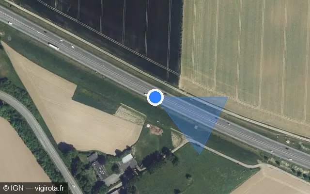 Vue satellite de l'emplacement du radar tourelle à Gœulzin
