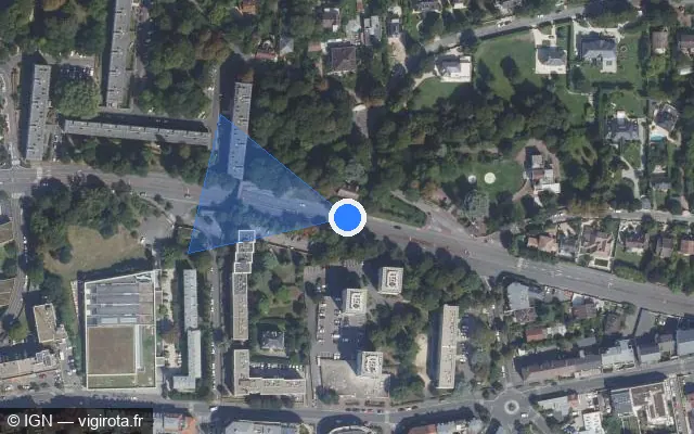 Vue satellite de l'emplacement du radar tourelle à Gournay-sur-Marne