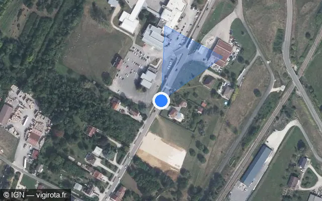 Vue satellite de l'emplacement du radar tourelle à Gevingey