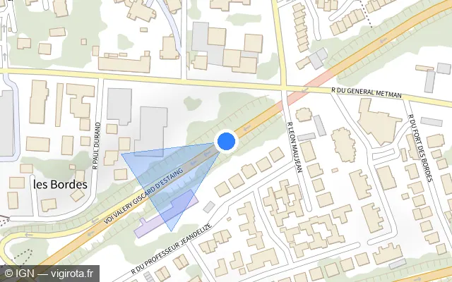 Vue plan de l'emplacement du radar tourelle à Vantoux