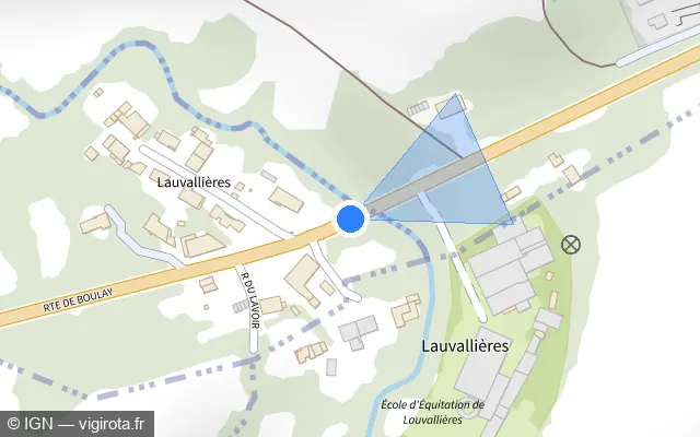 Vue plan de l'emplacement du radar tourelle à Nouilly