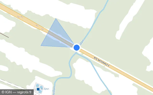 Vue plan de l'emplacement du radar tourelle à Épineau-les-Voves