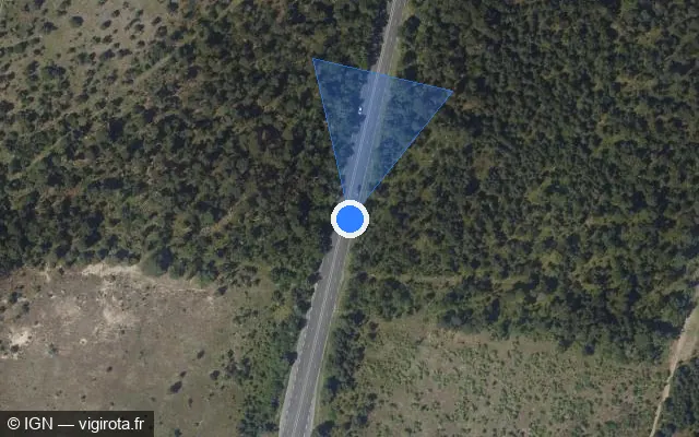 Vue satellite de l'emplacement du radar tourelle à Fontainebleau