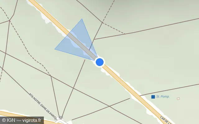 Vue plan de l'emplacement du radar tourelle à Fontainebleau