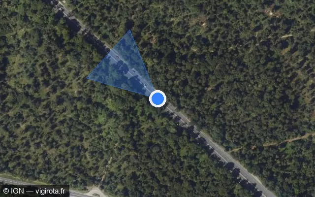 Vue satellite de l'emplacement du radar tourelle à Fontainebleau