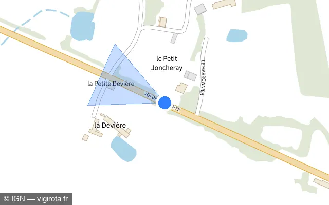 Vue plan de l'emplacement du radar tourelle à Bécon-les-Granits
