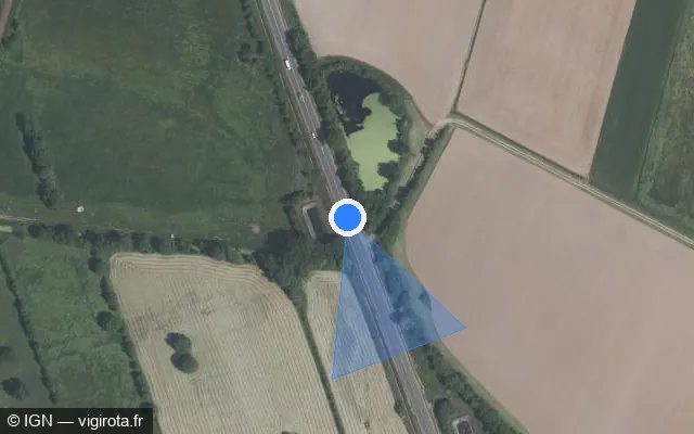 Vue satellite de l'emplacement du radar tourelle à Saint-Georges-sur-Loire