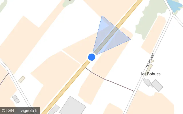 Vue plan de l'emplacement du radar tourelle à Val-du-Layon