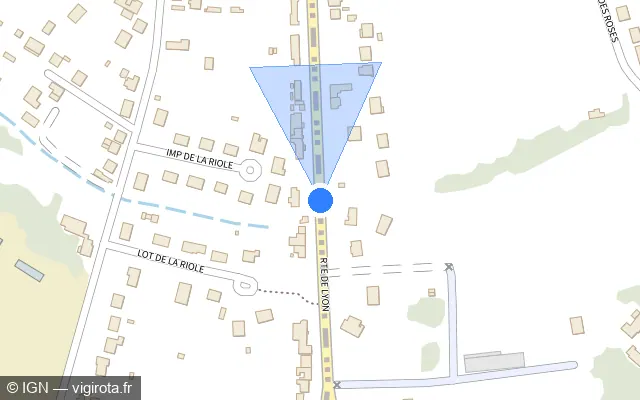 Vue plan de l'emplacement du radar tourelle à Nevers