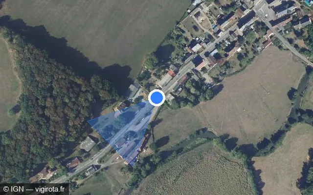 Vue satellite de l'emplacement du radar tourelle à Poiseux
