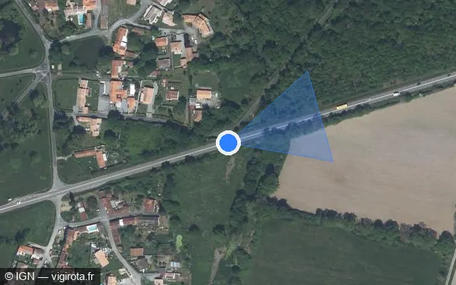 Vue satellite de l'emplacement du radar tourelle à La Bernerie-en-Retz