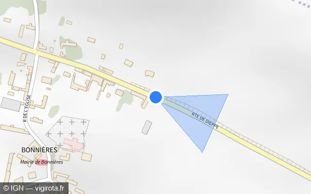Vue plan de l'emplacement du radar tourelle à Bonnières