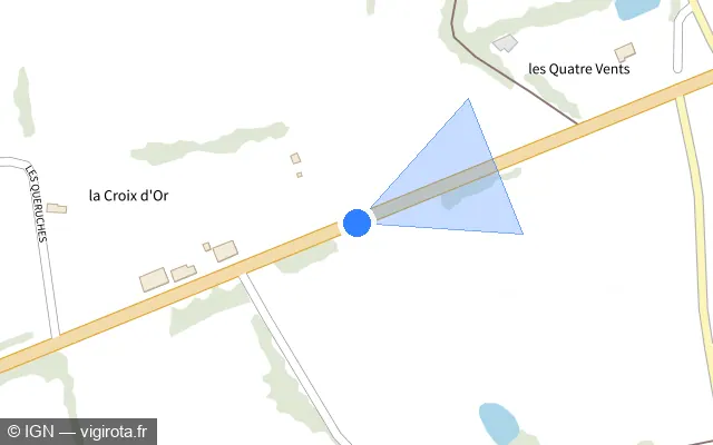 Vue plan de l'emplacement du radar tourelle à Fromentières