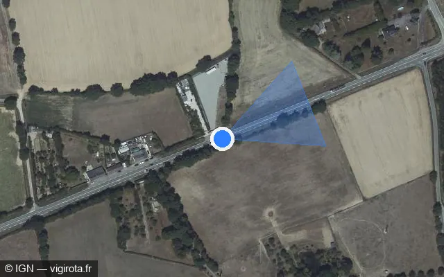 Vue satellite de l'emplacement du radar tourelle à Fromentières