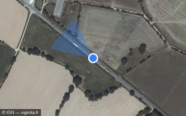 Vue satellite de l'emplacement du radar tourelle à Arquenay