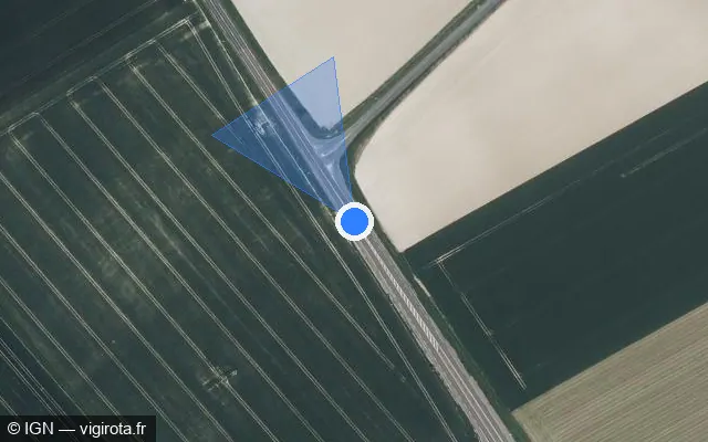 Vue satellite de l'emplacement du radar tourelle à Thil