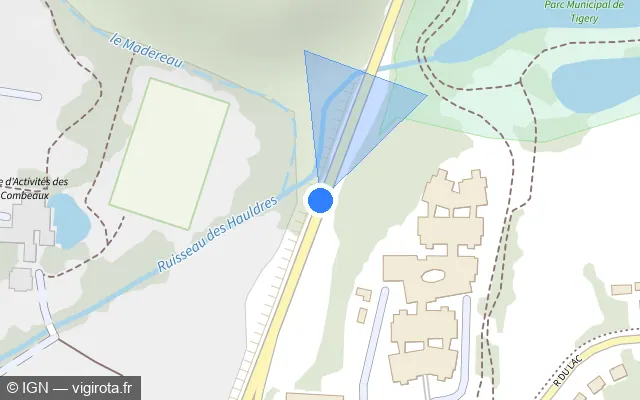 Vue plan de l'emplacement du radar tourelle à Tigery
