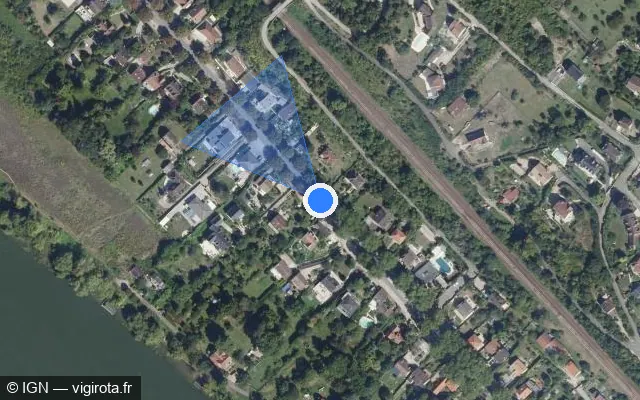 Vue satellite de l'emplacement du radar tourelle à Verneuil-sur-Seine