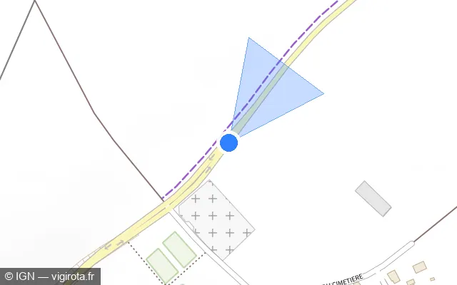 Vue plan de l'emplacement du radar tourelle à Fresnoy-en-Thelle
