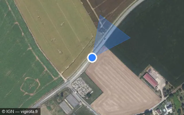 Vue satellite de l'emplacement du radar tourelle à Fresnoy-en-Thelle