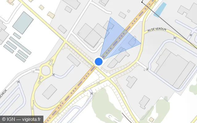 Vue plan de l'emplacement du radar tourelle à Choisey