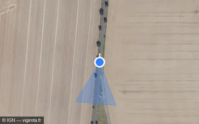 Vue satellite de l'emplacement du radar tourelle à Le Bellay-en-Vexin