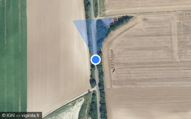 Vue satellite de l'emplacement du radar tourelle à Vron