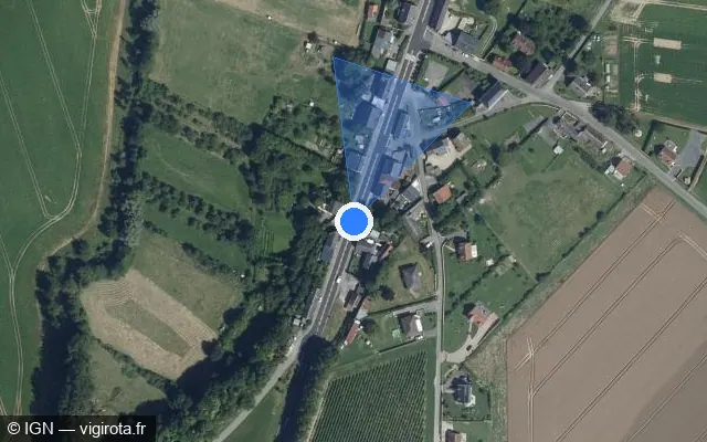 Vue satellite de l'emplacement du radar tourelle à Froidmont-Cohartille