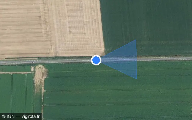 Vue satellite de l'emplacement du radar tourelle à Framerville-Rainecourt