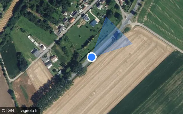 Vue satellite de l'emplacement du radar tourelle à Liancourt-Fosse