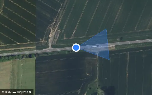 Vue satellite de l'emplacement du radar tourelle à Bazoches-et-Saint-Thibaut