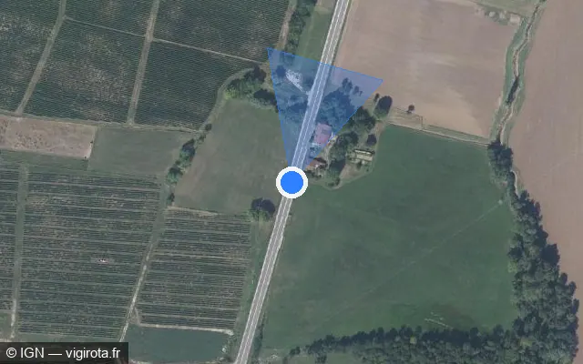 Vue satellite de l'emplacement du radar tourelle à Buvilly