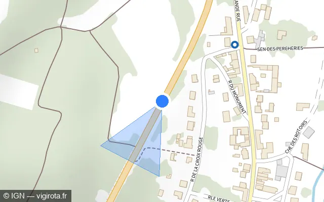 Vue plan de l'emplacement du radar tourelle à Festieux