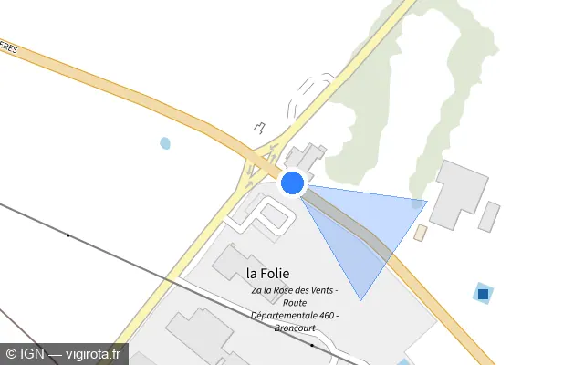 Vue plan de l'emplacement du radar tourelle à Pierremont-sur-Amance
