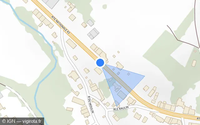 Vue plan de l'emplacement du radar tourelle à Lonny