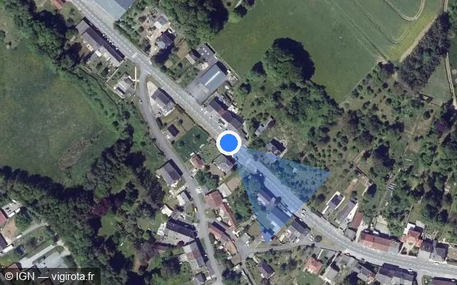 Vue satellite de l'emplacement du radar tourelle à Lonny