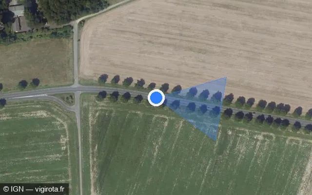 Vue satellite de l'emplacement du radar tourelle à Moisenay