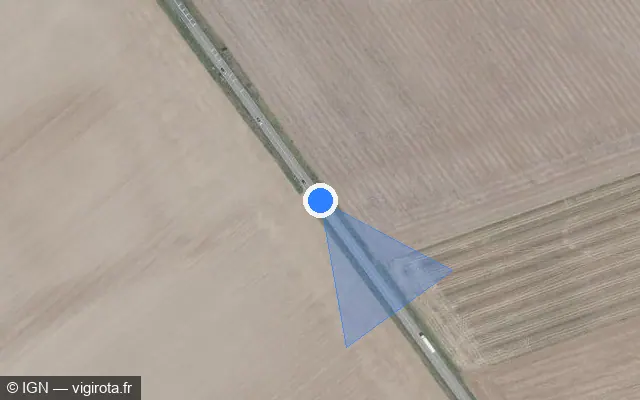 Vue satellite de l'emplacement du radar tourelle à Fontaine-la-Rivière