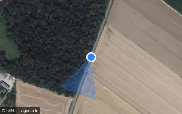 Vue satellite de l'emplacement du radar tourelle à Ô-de-Selle
